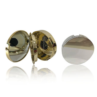 Lightweight ABS Silver Empty Compact Powder Case Prevent Spillage