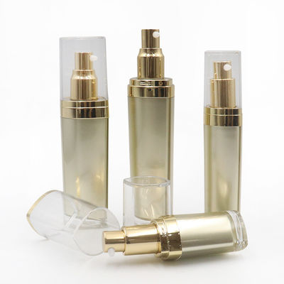 Hot Stamped Cosmetic Packaging Set With Cap Pump Pc308 Frosted Clear Cover Acrylic Cap